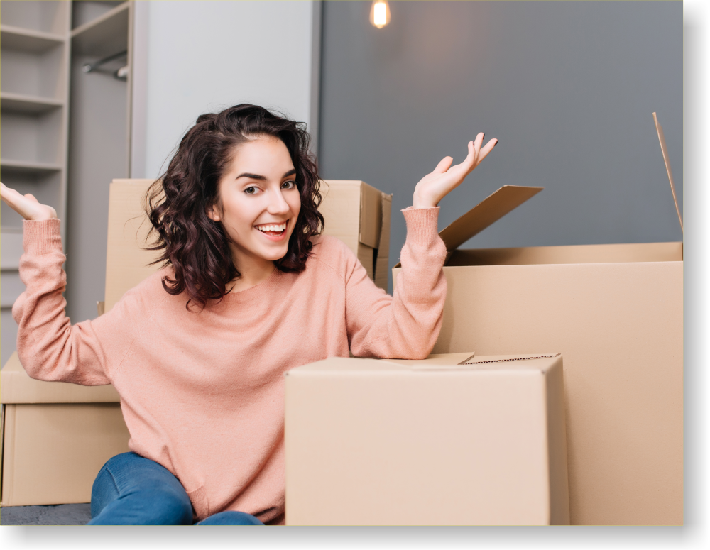 happy woman with the Shine Cleaning team